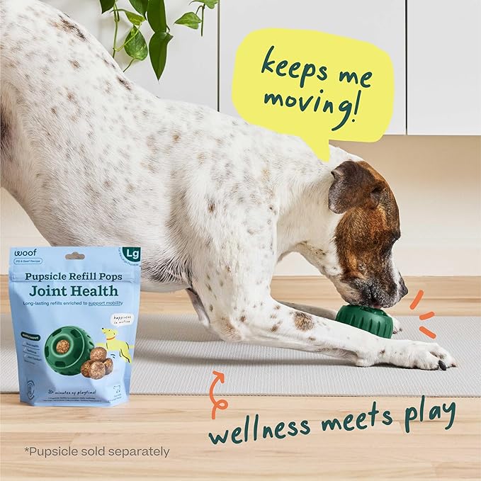 WOOF Hip & Joint Pupsicle Refill Pops - Dog Joint Supplement for The Pupsicle Toy to Support Joint Health, Recovery, and Mobility - Small Pops - 2 Pack