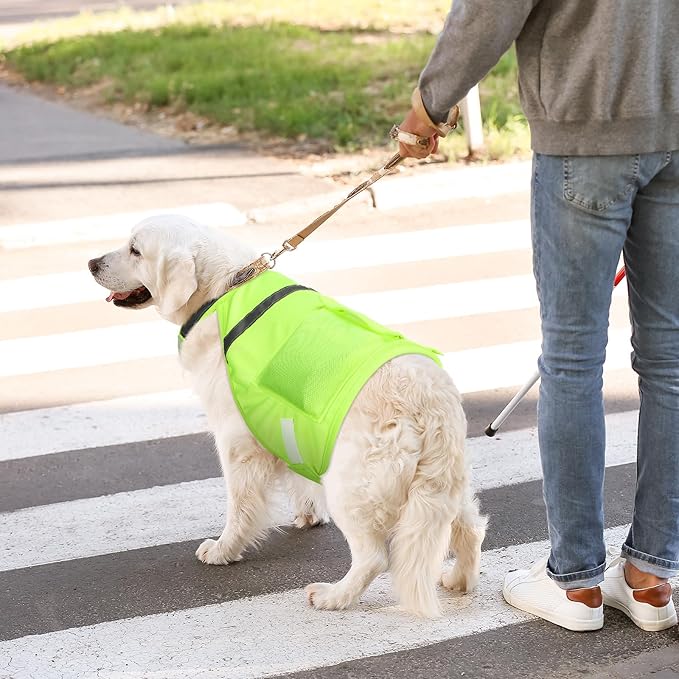 Aliceset 2 Pcs Dog Cooling Vest with 4 Recyclable Ice Pack Summer Outdoor Dog Cooling Harness Pet Adjustable Jacket Cooler(Large)
