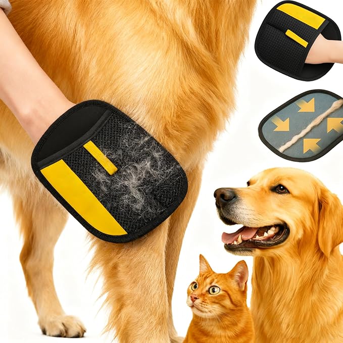 2 Pack Pet Hair Removal Glove, 2026 Upgraded Reusable Washable Electrostatic Pet Hair Removal Glove