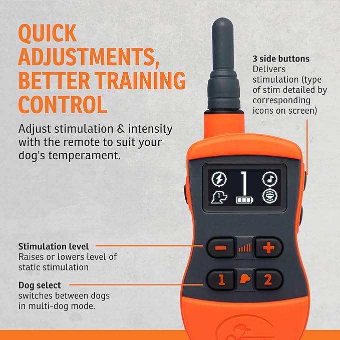 SportDOG SportTrainer Remote Trainer - Reliable Off-Leash Control - OLED Screen - Waterproof Dog Training Collar - Rechargeable E-Collar - 500-Yard Range - Orange