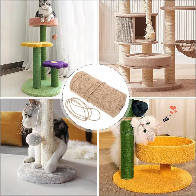Cat Natural Sisal Rope Multifunction Decor Cat Rope Cat Scratcher Rope for Scratching Post Tree Cat Scratching Board 1 roll