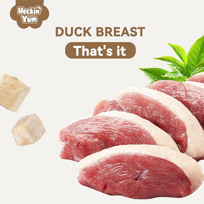 Freeze Dried Duck Cat Treats 4 oz- Single Ingredient, Grain-Free, Gluten-Free, Filler-Free Freeze Dried Raw Cat Food Topper
