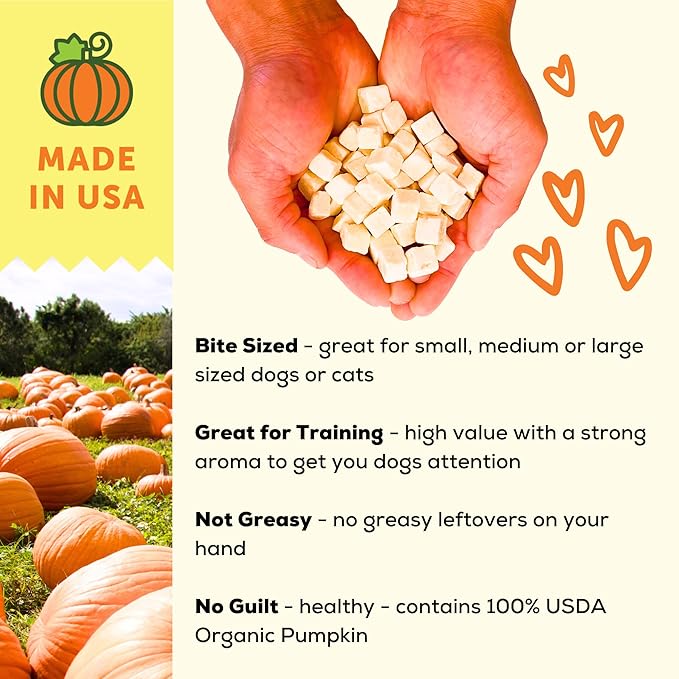 A Better Treat – Freeze Dried Organic Pumpkin Dog and Cat Treats, Organic, Single Ingredient | Natural, Healthy, Diabetic Friendly | Made in The USA…
