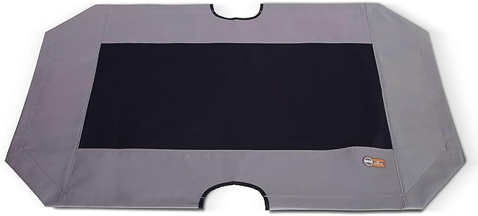 K&H Pet Products Dog Cot Replacement Cover, Designed to fit K&H XL Pet Cots (Sold Separately), Indoor Outdoor, Breathable Cooling Mesh Center, Machine Washable - Extra-Large 50 X 32in Gray