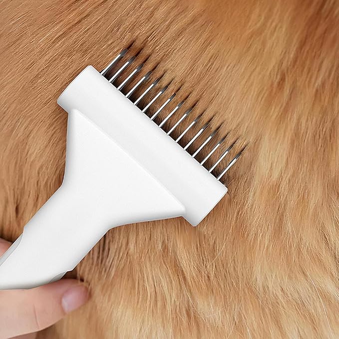 Cat Grooming Brush - Cat Hair Remover Brush | Pet Supplies, Dematting Comb, Undercoat Rake, Grooming Tool for Short Medium and Long Pet Hair