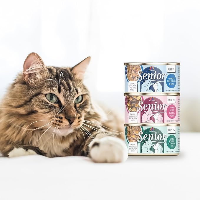Weruva Senior Cat Food, Chicken and Tuna in Gravy, 5.5oz Can, Pack of 8