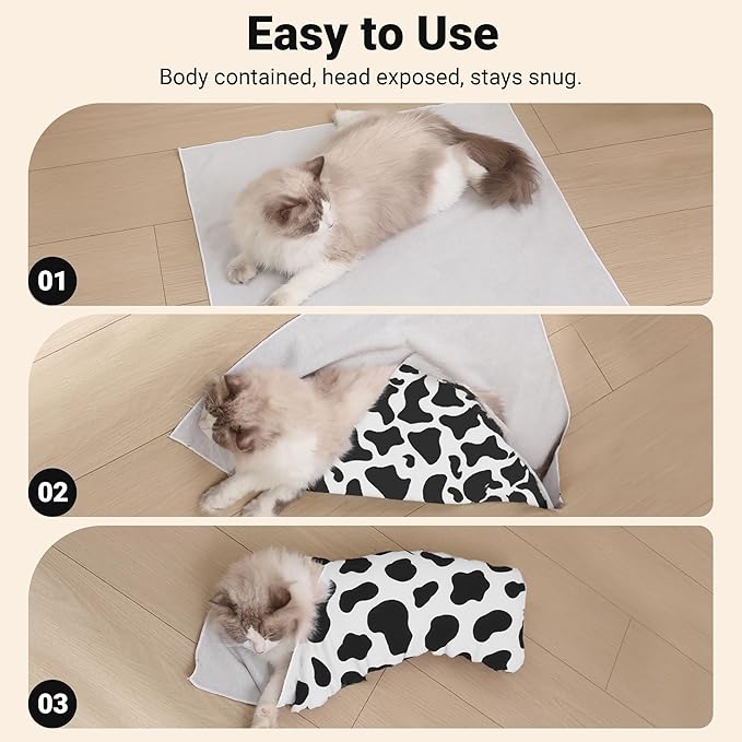 Purrfect Peace Cat Swaddle Wrap – 23.6" Professional Calming Restraint Bag for Grooming, Nail Trimming & Medicine - Adjustable Cat Restraint for Grooming, Nail Clipping & Vet Visits