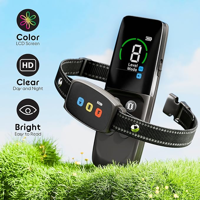 Dog Training Collar Shock Collars for Dogs with Remote 2600 Ft Remote Control Range 4 Modes Beep Vibration Shock Built-in Bright Led Light Rechargeable Waterproof (Full Dark, for Small Dog)