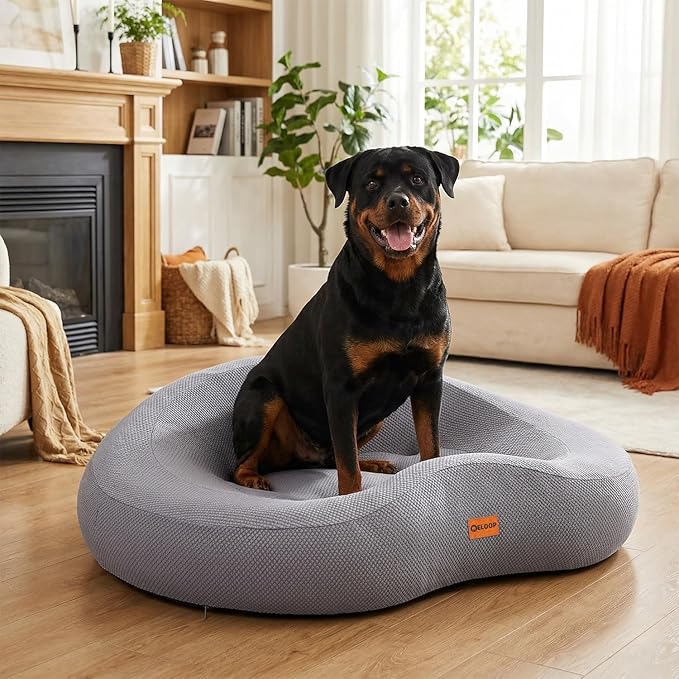 Talc-Free Memory Foam Orthopedic Dog Bed Pet Sofa - Washable Large Water Resistant Dog Cat Couch Sofa, Gray