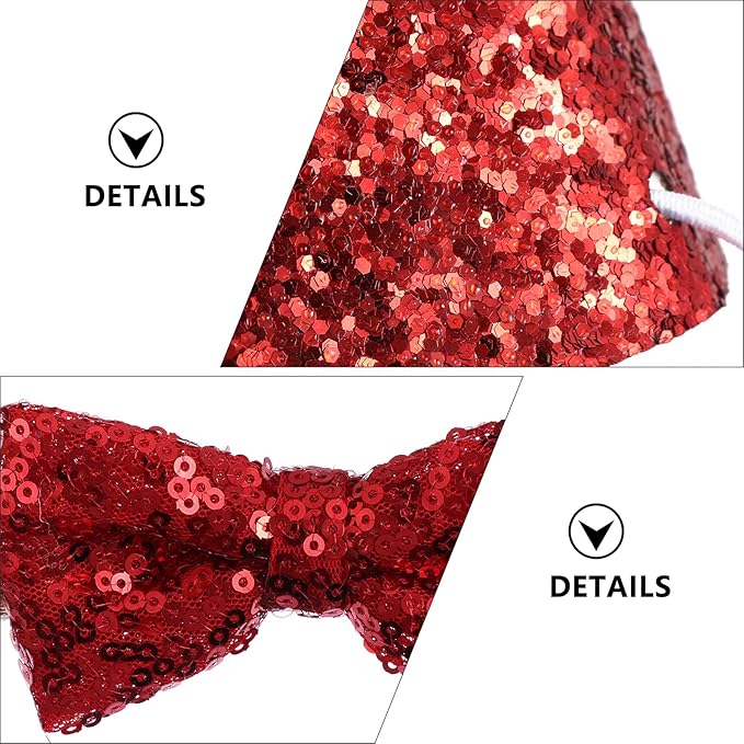 Christmas Dog Headband Set 2pcs Red Santa Hat and Bowtie Pet Christmas Costume Accessories for Holiday Party Pet Supplies