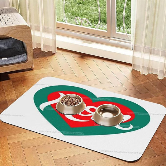 Pet Feeding Mat Absorbent Dog Mat for Food and Water Bowl Dog Accessories Happy Mother's Day Floral Gift for Mom J Pet Supplies Dogs Quick Dry Cat Water Dispenser Mats 18X12In