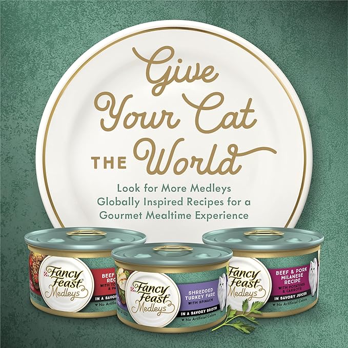 Purina Fancy Feast Wet Cat Food, Medleys Tuna Primavera With Tomatoes, Carrots and Spinach in a Silky Broth - (Pack of 24) 3 oz. Cans