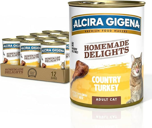 Wet Cat Food, Country Turkey Recipe in Gravy - Complete & Balanced Adult Cat Meal, Rich Flavor and Smooth Texture - 11.99 oz Cans (Pack of 12)