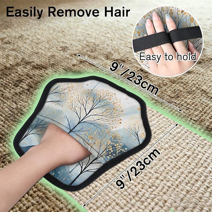 Rustic Forest Electrostatic Pet Hair Removal Glove for Cats & Dogs - Reusable Grooming Mitt for Couch, Carpet, Car Seat & Laundry - Large 9x9 Inch