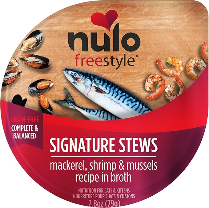 Nulo Freestyle Cat & Kitten Wet Food Signature Stew - Premium All Natural Grain-Free Food Topper With No Added Minerals or Preservatives - High Animal-Based Protein - 2.8 Ounce (Pack of 24)