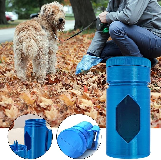 Dog Poop Bag Dispenser | Pet Walking Supplies Storage | Dog Poop Bags Rolls Holder - for Garden Courtyard Beach Park Sidewalk Pavement Hiking Backpacking Camping