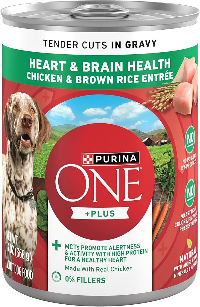 Purina ONE Tender Cuts Brain & Heart Chicken & Brown Rice Wet Dog Food - 13 oz. Can
