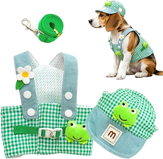 Dog Harness – Breathable Pet Supplies, Puppy Harness and Traction Leash Set – For Puppies Daily Outdoor Activities Including Shopping Running And Hiking