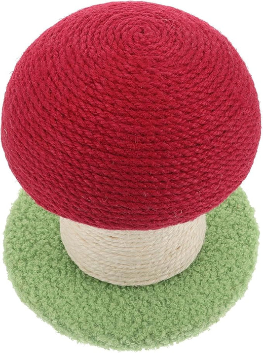 UPKOCH Cat Scratching Post Red Mushroom Small Sisal Vertical Scratcher with Base Sturdy Kitten Claw Board Interactive Indoor Cat for Daily Use