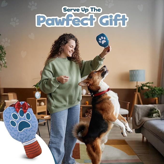 Pickleball Dog Toy – Valentines Day& Birthday Dog Toy Present & Pickleball Gift, Plush Pickle Ball Paddle with Interactive Squeaker & Crinkle, Funny Puppy Gift