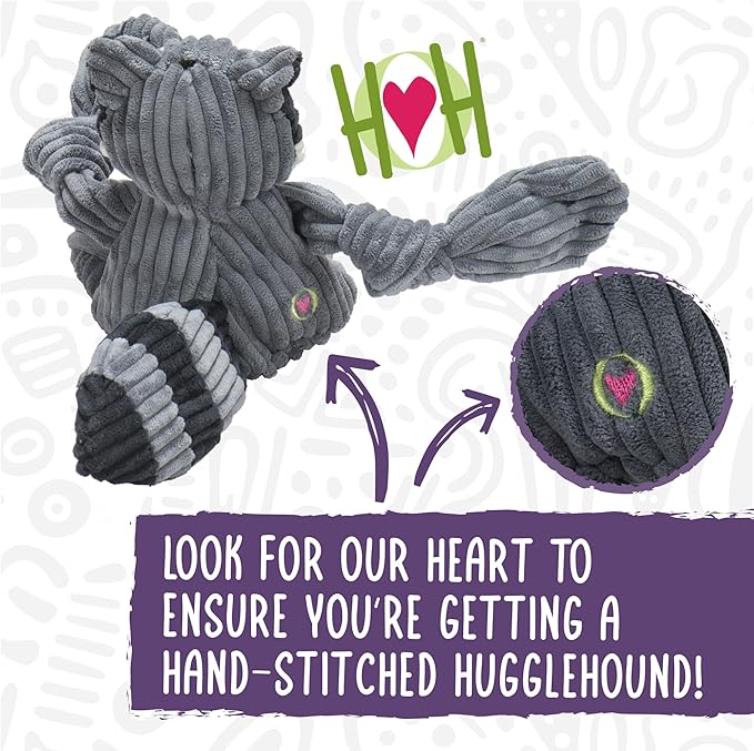 HuggleHounds Knottie Plush Dog Toy - Dog Stuffed Animal Toy, Puppy Toys, Squeaky Dog Toy for Small, Medium & Large Dogs, Durable Plush to Keep Them Busy - Bitsy Bunny, Small