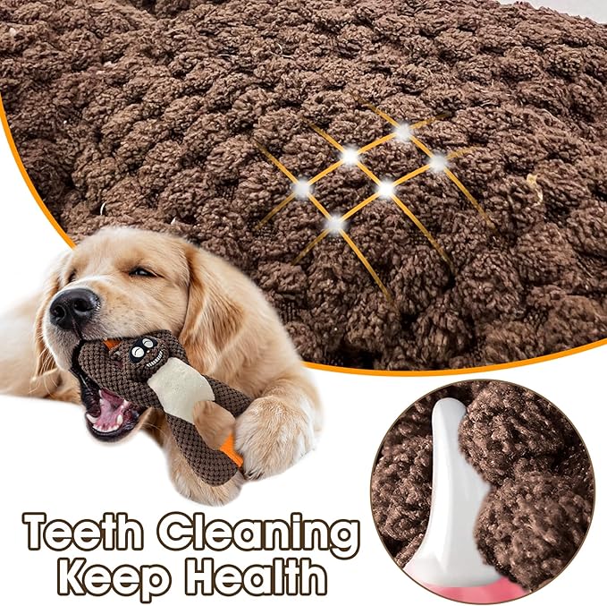Squeaky Dog Chew Toys for Aggressive Chewers, Toys for Large Medium Small Breed Dog, Indestructible Tough Durable Dogs Toys(2Pcs Raccoon)