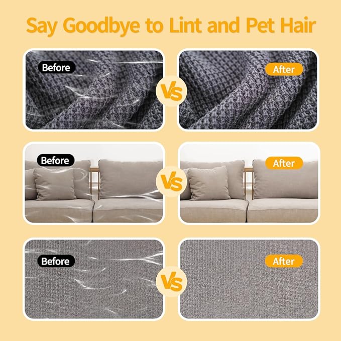 Pet Hair Removal Glove - Electrostatic Reusable Magic Brush Glove for Dog & Cat Hair Remover Glove on Sofa, Car Seats, Clothes & Bedding(Black)