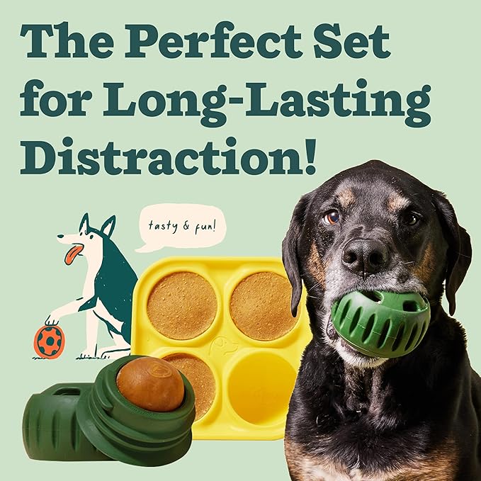 WOOF Pupsicle and Treat Tray - Long-Lasting Interactive Dog Ball Toy and Silicone Dog Treat Mold - Keep Your Pup Busy - Easy to Clean - Dog Toys for Small Dogs 10-25 lbs