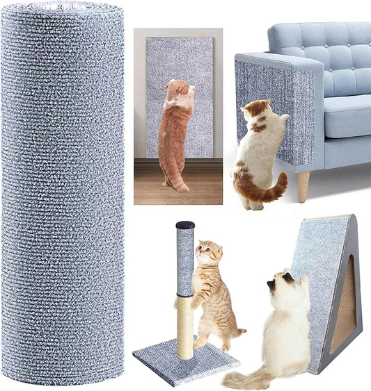 120"x15.8" cat Scratch Furniture Protector Keep Couch Sofa Protection Anti Claws Corner Wall Scratcher Post sisal Scratching mat Carpet pad Cover Fabric Tree Guards remnants (Light Grey)