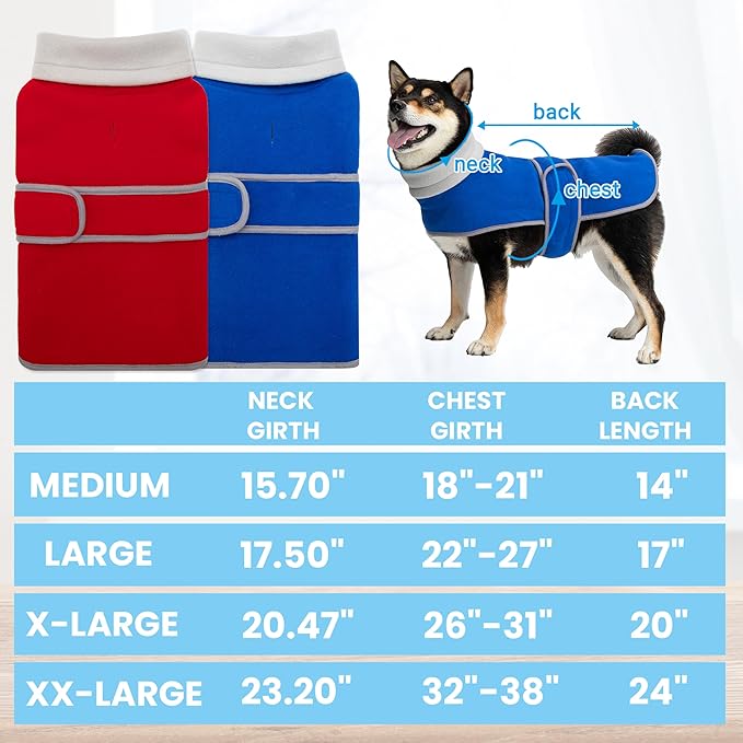 Dog Coat 2 Pack, Turtleneck Fleece Pet Winter Jacket for Cold Weather, Warm Dog Clothes Sweater Outdoor Indoor for Small, Medium, Large & XL Dogs (M-XXL)