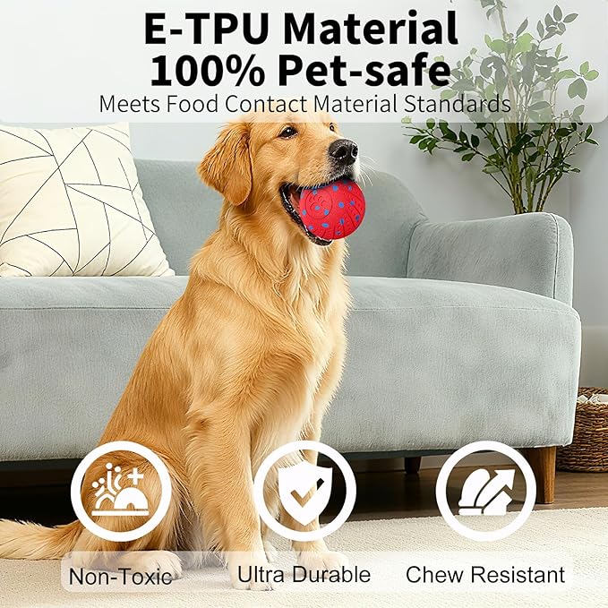 2-in-1 Interactive Dog Ball Toy for Aggressive Chewers, Automatic Moving & Bouncing E-TPU Dog Ball, 3 Modes Smart Pet Toy with Motion Sensor, USB-C Rechargeable Enrichment Toy for Medium Large Dogs