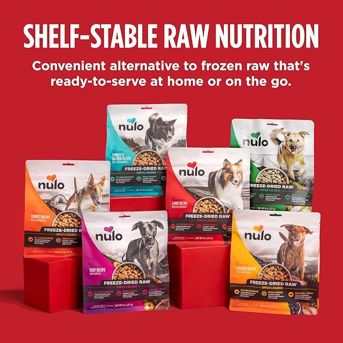 Nulo Freeze-Dried Raw Duck Recipe with Pears Complete and Balanced Dry Dog Food Kibble, 8 Ounce Bag