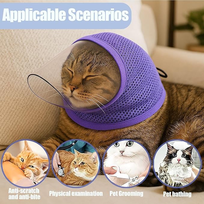 Cat Muzzle for Grooming | Breathable Adjustable Anti Bite Mesh Cover | Nail Trimming Muzzle,for Restraint Prevent Protection Bite Biting Chewing Scratching Pet Nail Trimming Costumes
