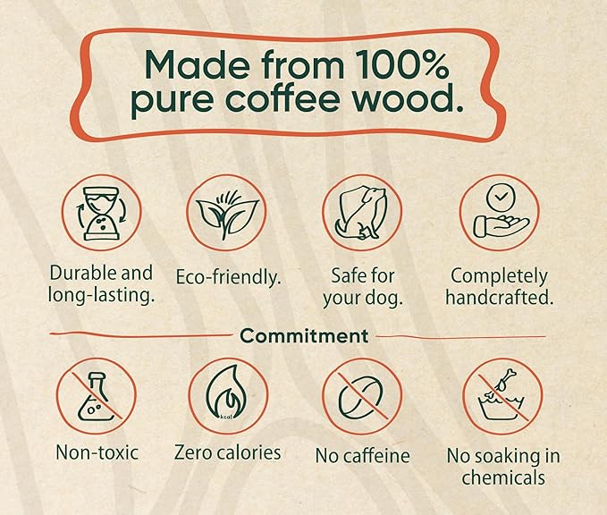 Coffee Wood Toys for Dog - Gorilla Chew, Natural Dog Bone Alternative, Durable, Long Lasting ...(S (Single)