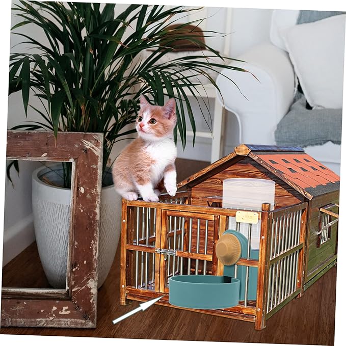 1pc Automatic Cat Water Dispenser Pet Cage Hanging Waterer Easy Install Continuous Height Pet Drinking Tool for Dogs Cats