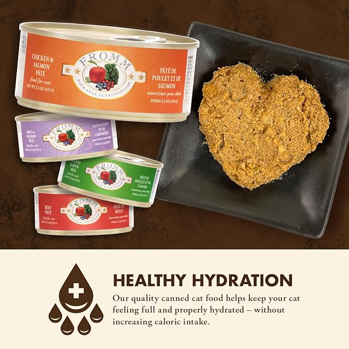Fromm Four-Star Nutritionals Chicken & Salmon Pate Cat Food - Premium Wet Cat Food - Chicken Recipe - Case of (12) 3 oz Cans
