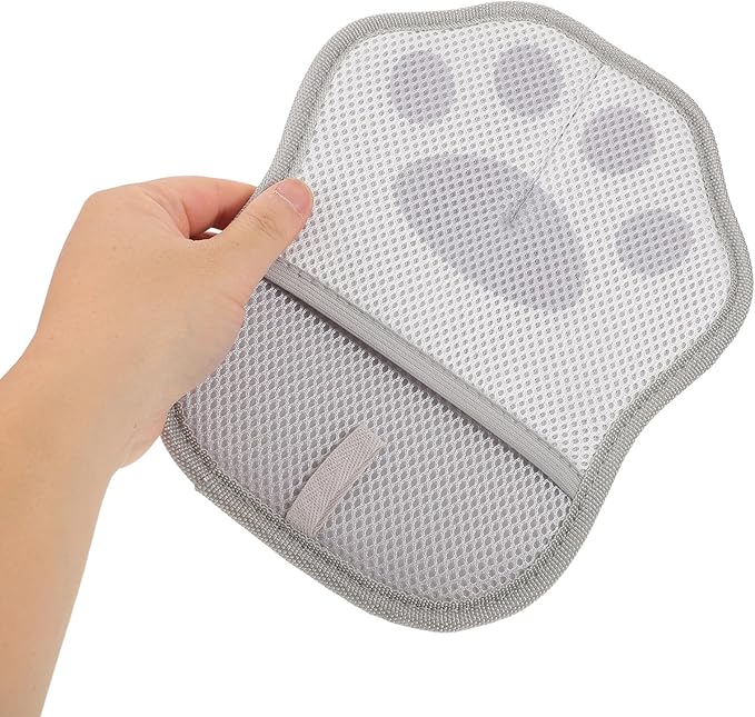 SUPVOX 3pcs Pet Hair Removal Grooming Gloves Static Hair Catcher Reusable for Shedding Bathing Cats and Dogs Gray Electrostatic Cleaning Mitts