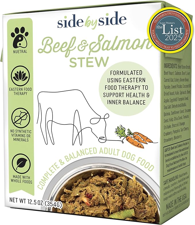 Side by Side Variety Stew - Warming/Cooling/Neutral Wet Dog Food & Dog Food Topper - Made with Nutrients & Whole Raw Ingredients - Human-Grade, No Artificial Additives or Fillers (12.5 oz, 3-Pack)