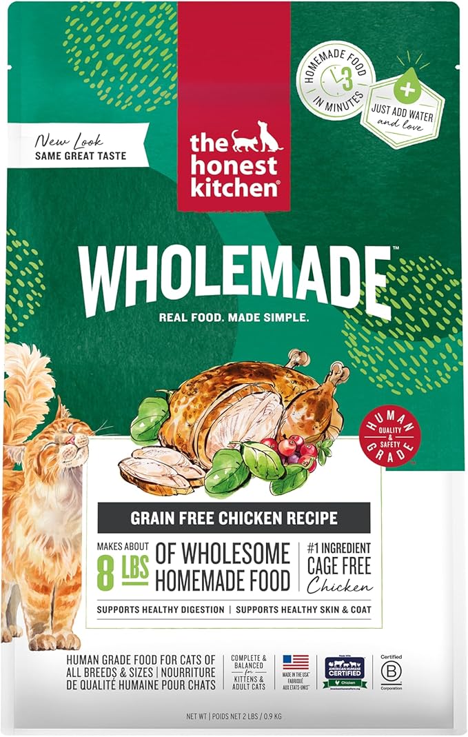 The Honest Kitchen Human Grade Dehydrated Grain Free Chicken Cat Food, 2 lb Box