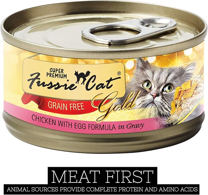 Fussie Cat Super Premium Chicken & Egg Formula in Gravy Grain-Free Wet Cat Food 2.82oz, case of 24