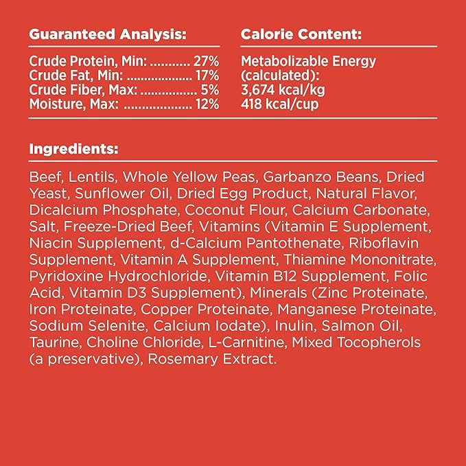 BIXBI Rawbble Freeze-Dried Raw Coated Dog Food, Beef – Fresh Meat, No Meat Meals, Grain-Free – USA Made, 24 lbs