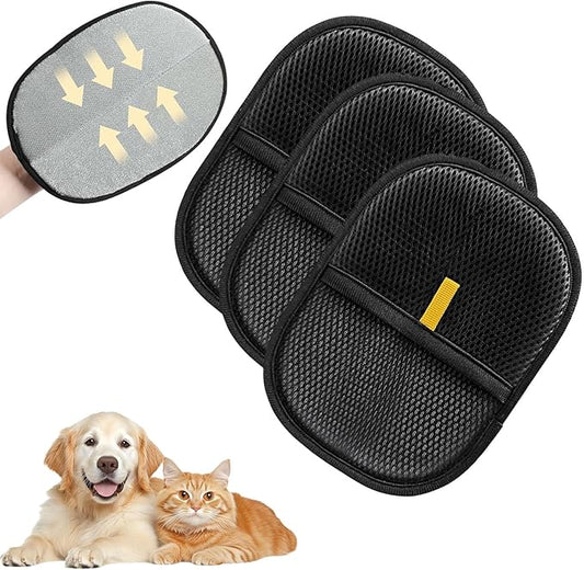 Electrostatic Pet Hair Removal Glove for Cats & Dogs, Efficient Reusable Cat Hair Remover Mitt with Static Charge, Cat Grooming Gloves for Hair Removal for Furniture, Clothes, Bedding (2)