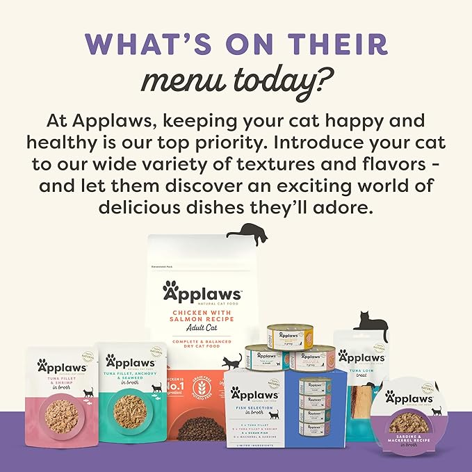 Applaws Natural Wet Cat Food in Gravy, Limited and Natural Ingredients, High Protein with No Artificial Additives, Variety Selection in Gravy (24 x 2.47oz Cans)
