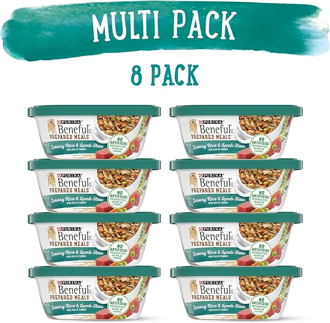 Beneful Purina Prepared Meals Lamb & Rice Stew - (8) 10 oz. Tubs (Pack of 2)