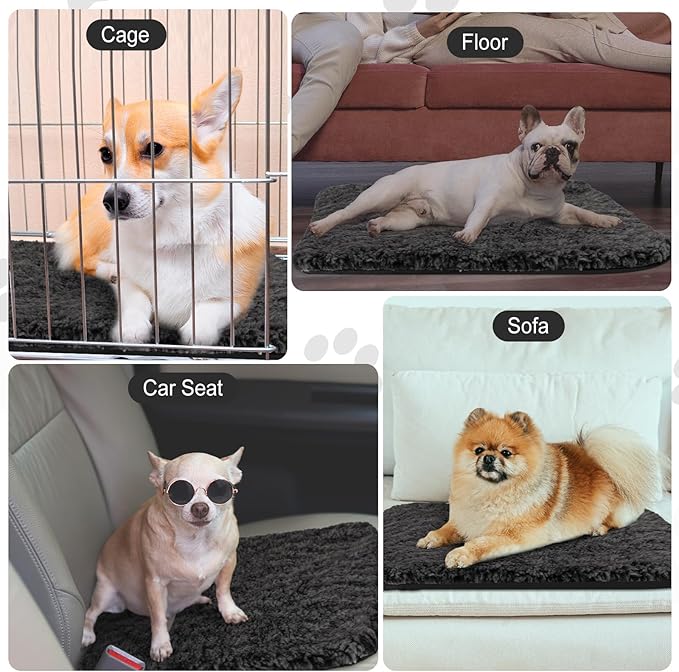 4 Pack Self Warming Cat Pads Self Heating Cat Mat Washable Homeless Dogs Thermal Pads Kennel Pad Reflects Body Heat Warm Crate Bed Mat for Indoor Outdoor Pet(Black,16 x 20 Inch)
