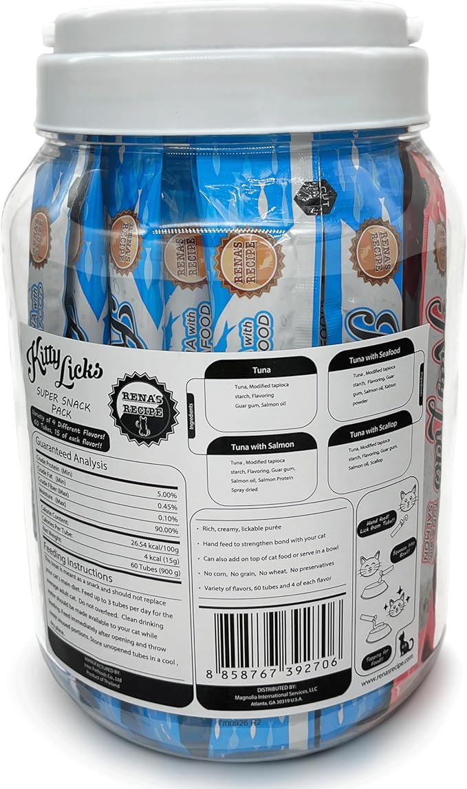 Rena's Recipe Kitty Licks Tuna Barrel (60 Tubes)