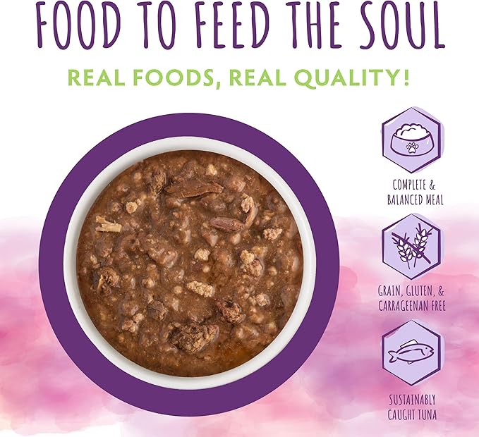 Soulistic Moist and Tender, Tuna and Lamb Dinner in Gravy, 3oz Pouch, Pack of 8