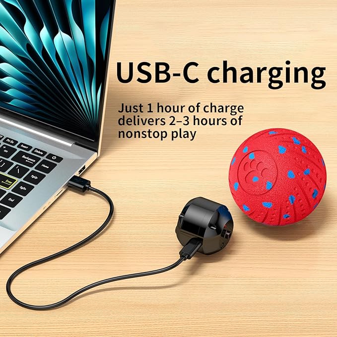 2-in-1 Interactive Dog Ball Toy for Aggressive Chewers, Automatic Moving & Bouncing E-TPU Dog Ball, 3 Modes Smart Pet Toy with Motion Sensor, USB-C Rechargeable Enrichment Toy for Medium Large Dogs