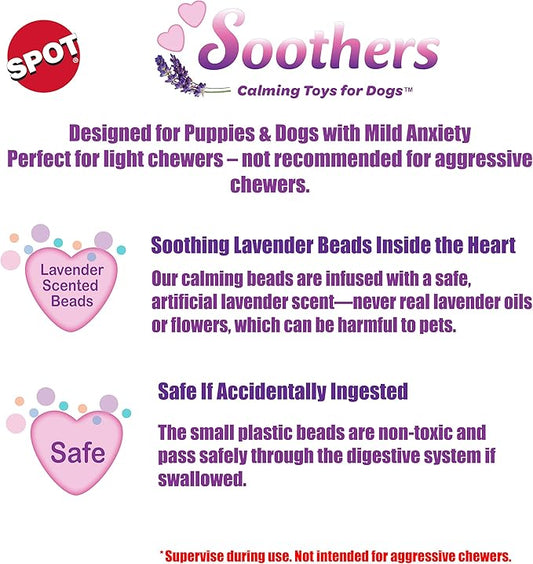 SPOT Soothers- Tabbie Lambie Dog Toy-Separation Anxiety Toys for Dogs, Stuffing Free, Scented with Calming Lavender Fragrance Beads to Safely Calm and Relax Dogs and Puppies, 12in