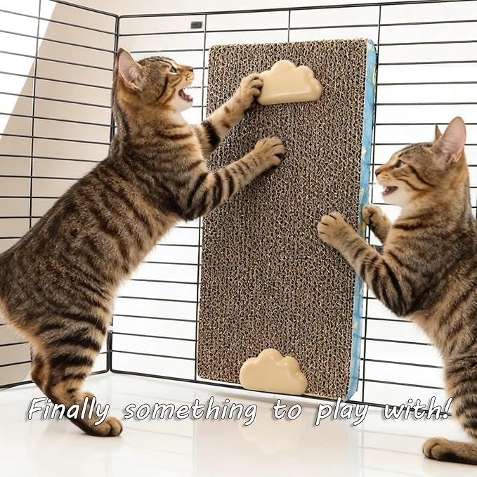 Cat Scratching Post for Cage, Cage Wall Mounted Cat Scratcher, Cardboard Scratcher, SCRC-40X10